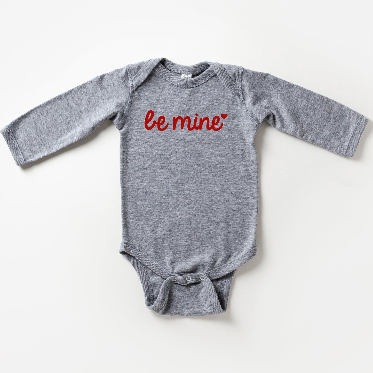 Be Mine Cursive Heart | Baby Long Sleeve Bodysuit