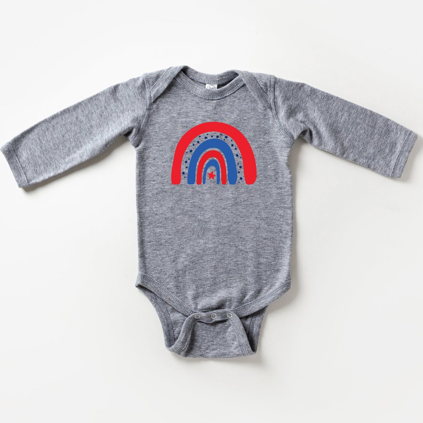 Patriotic Rainbow | Baby Long Sleeve Bodysuit