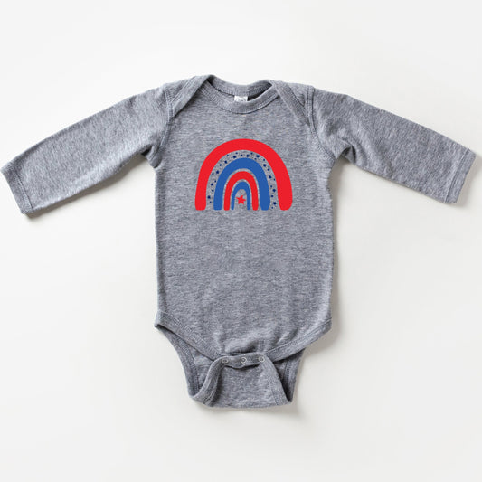 Patriotic Rainbow | Baby Long Sleeve Bodysuit