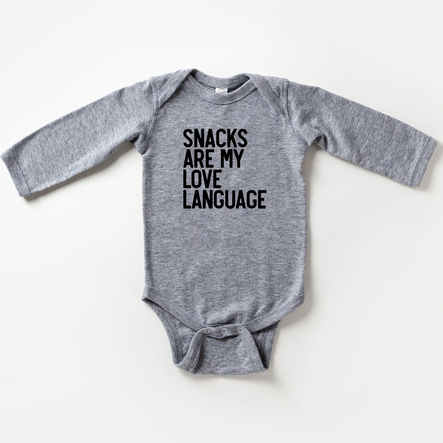 Snacks Are My Love Language | Baby Long Sleeve Bodysuit
