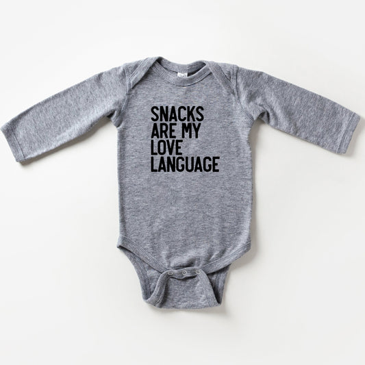 Snacks Are My Love Language | Baby Long Sleeve Bodysuit