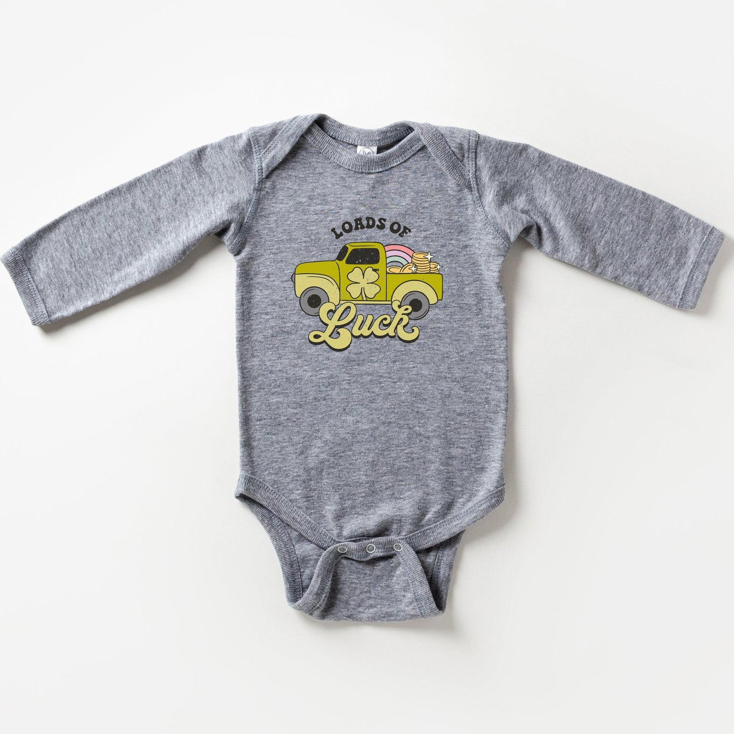 Loads Of Luck Retro Truck | Baby Long Sleeve Bodysuit