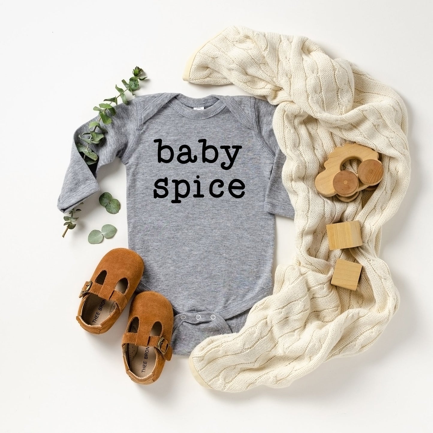 Baby Spice Typewriter | Baby Long Sleeve Bodysuit