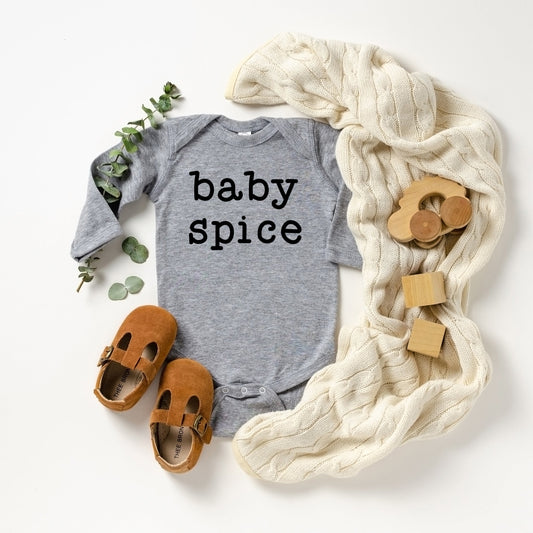 Baby Spice Typewriter | Baby Long Sleeve Bodysuit