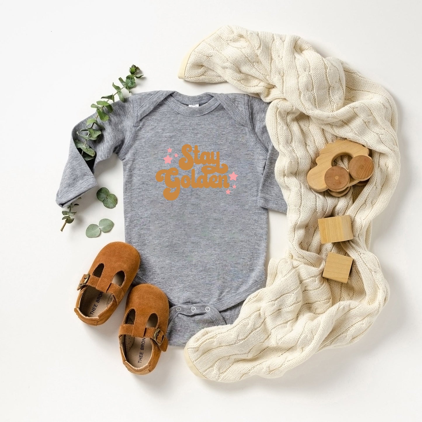Stay Golden Stars | Baby Long Sleeve Bodysuit