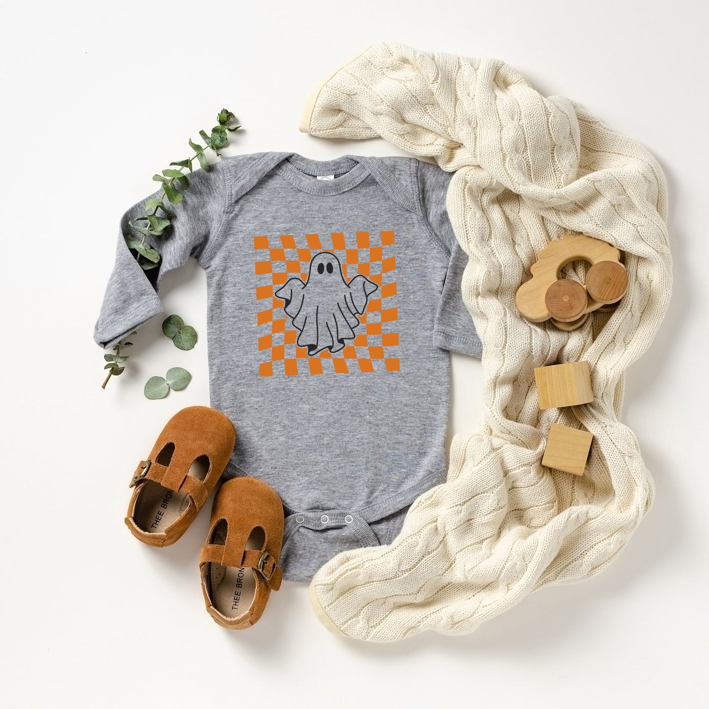 Checkered Ghost | Baby Long Sleeve Bodysuit