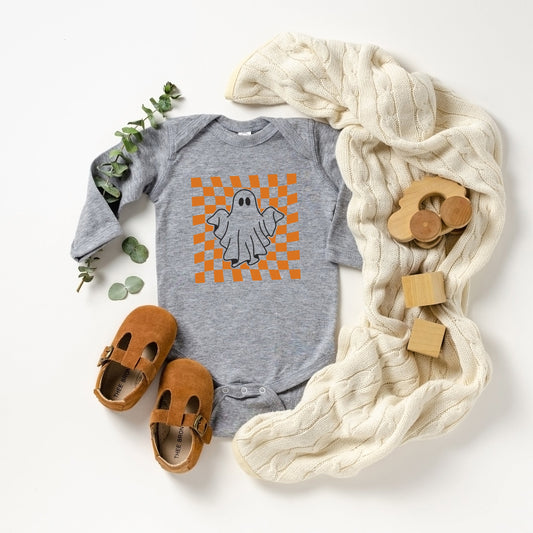 Checkered Ghost | Baby Long Sleeve Bodysuit