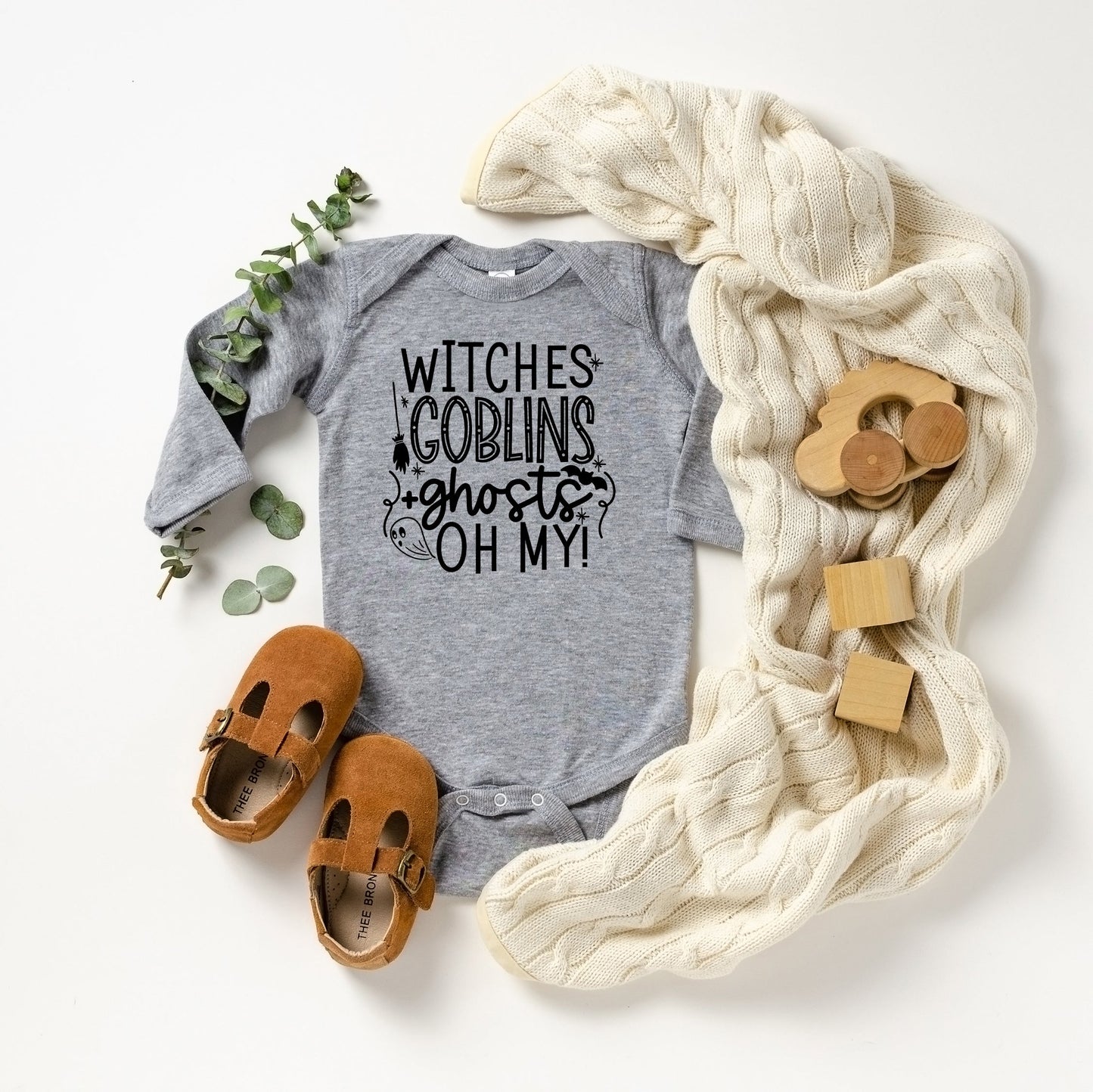Witches Goblins Ghosts | Baby Long Sleeve Bodysuit