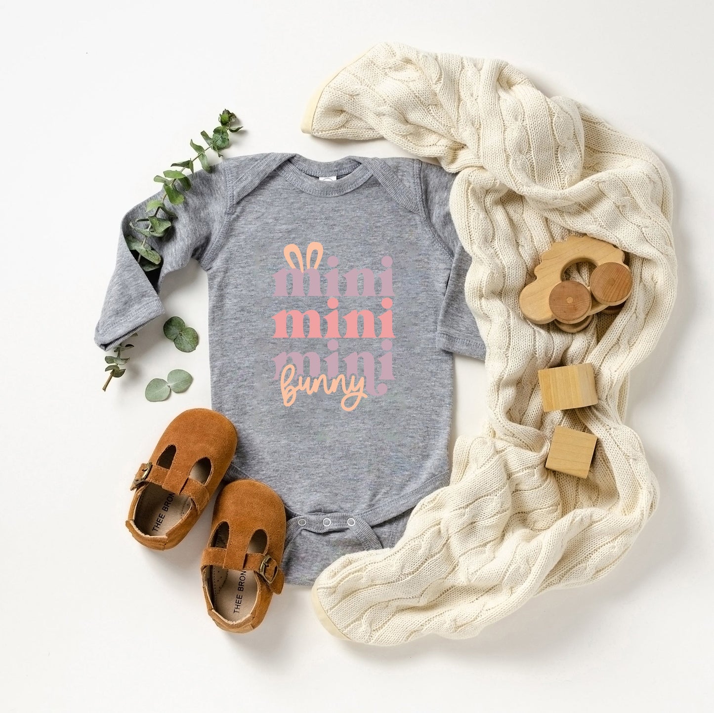 Mini Bunny Stacked | Baby Long Sleeve Bodysuit