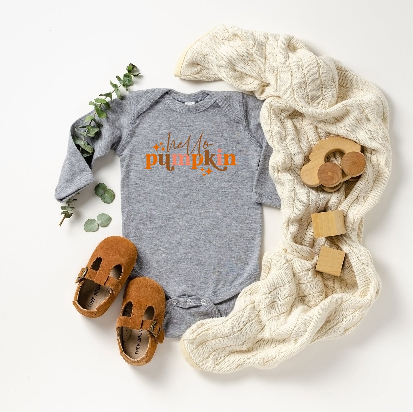 Hello Pumpkin Stars | Baby Long Sleeve Bodysuit