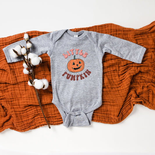 Little Pumpkin Retro | Baby Graphic Long Sleeve Bodysuit