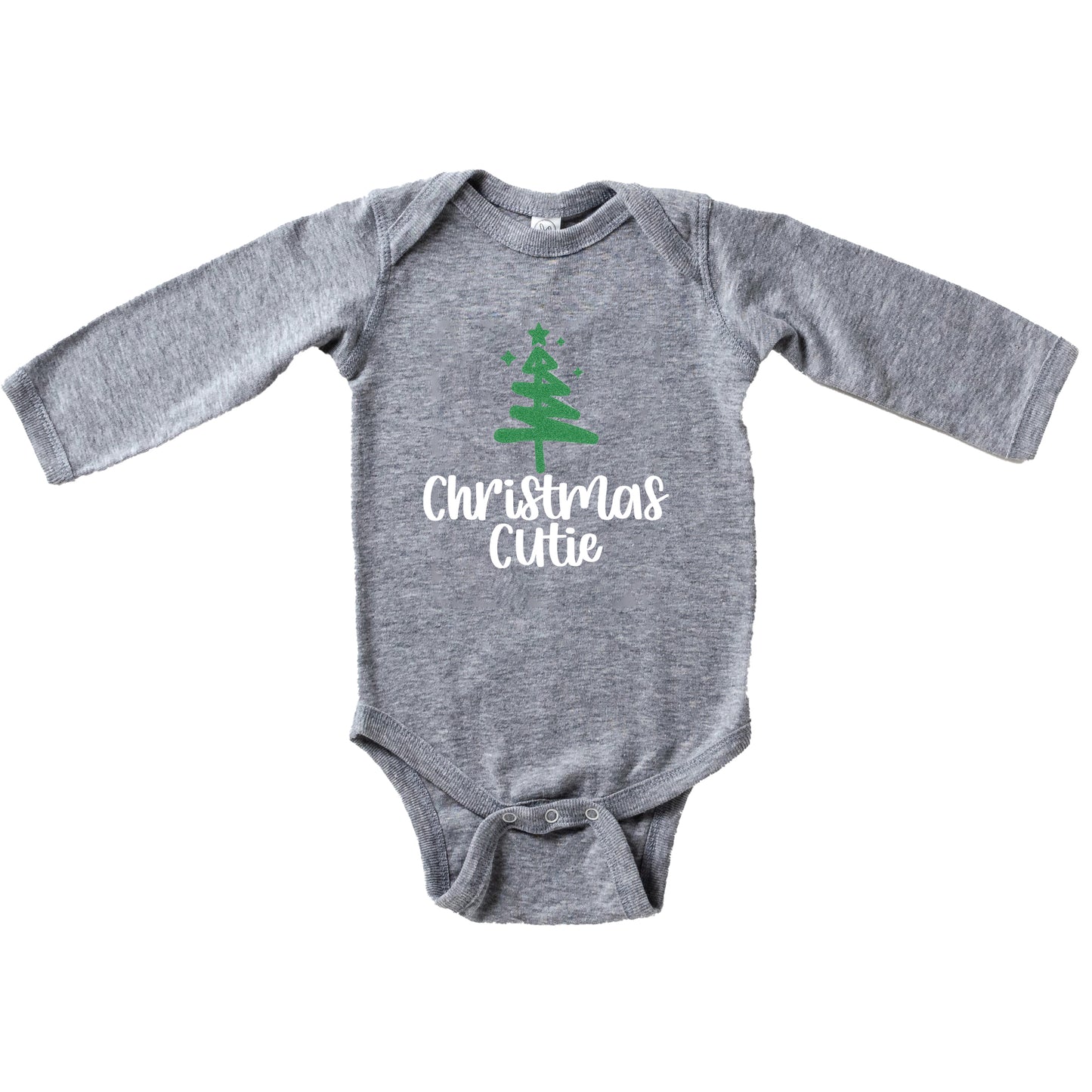 Christmas Cutie Tree Glitter | Baby Graphic Long Sleeve Bodysuit
