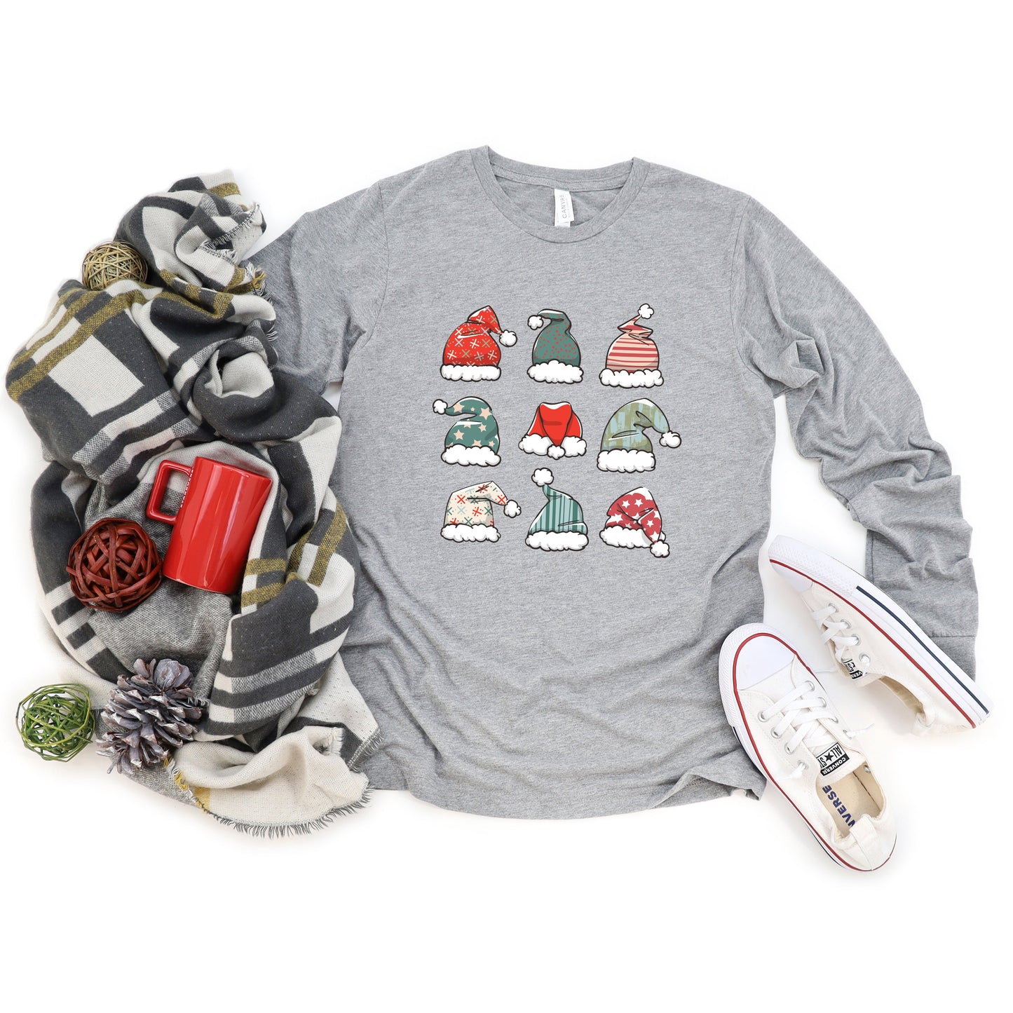 Santa Hat Chart | Long Sleeve Crew Neck