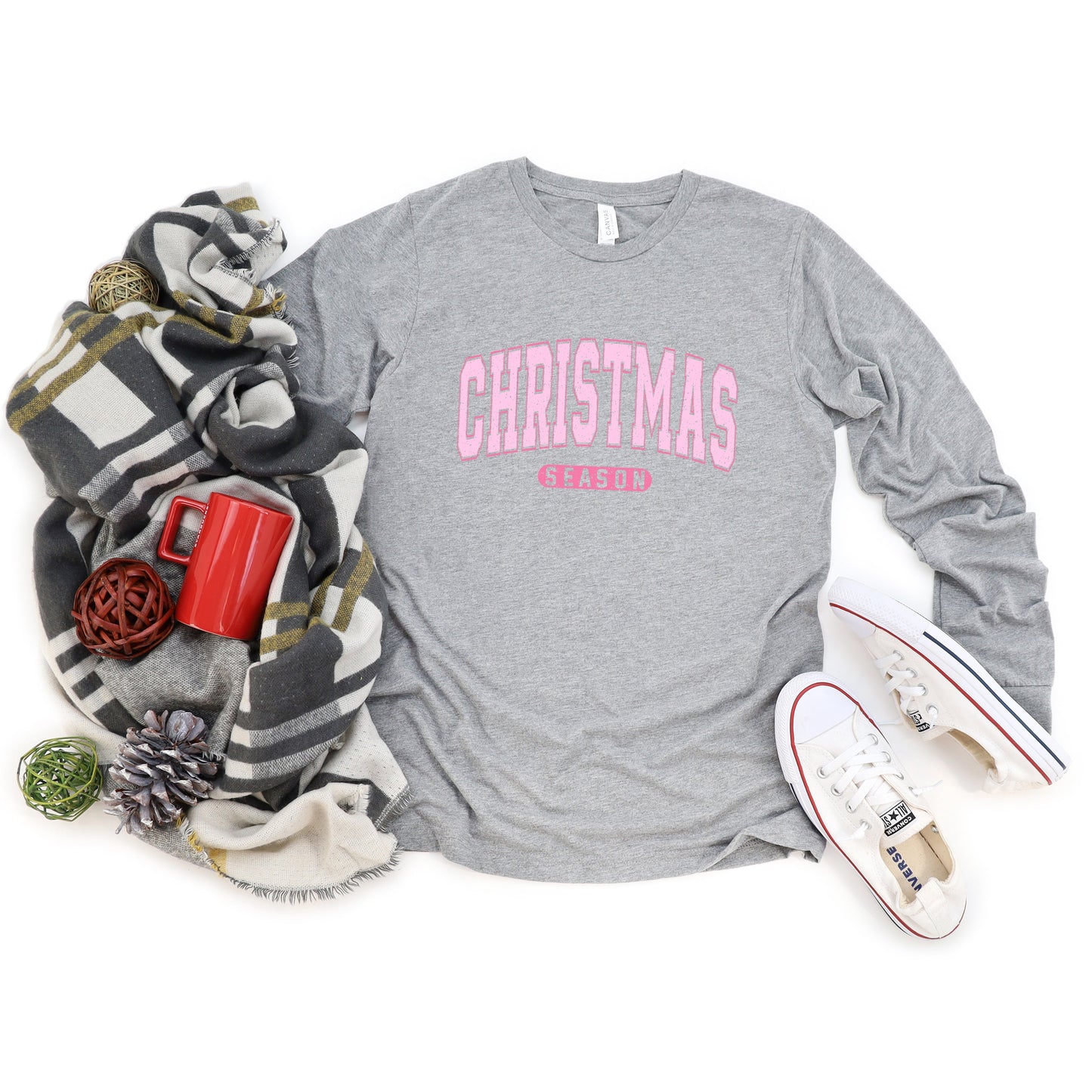 Pink Christmas Season | Long Sleeve Crew Neck