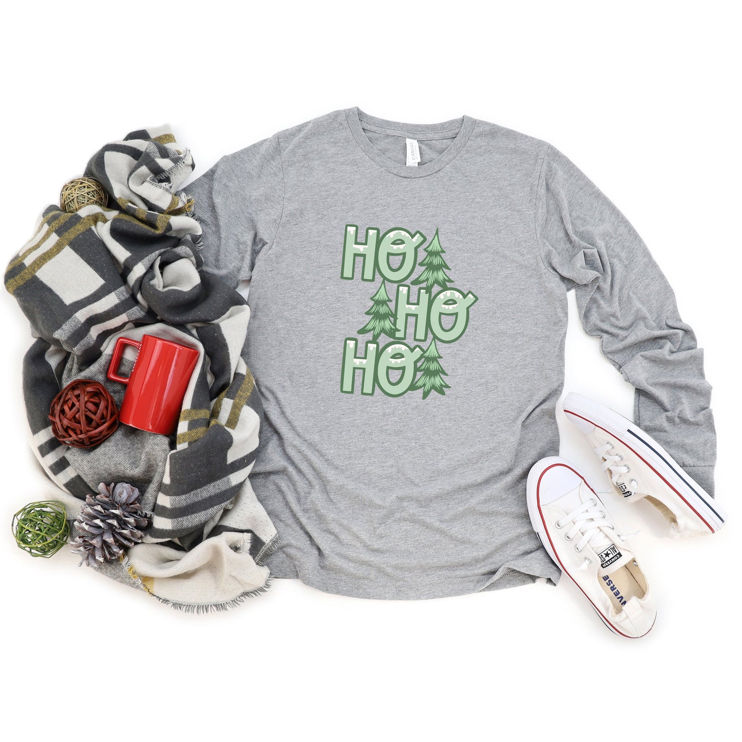 Ho Ho Ho Tree | Long Sleeve Crew Neck