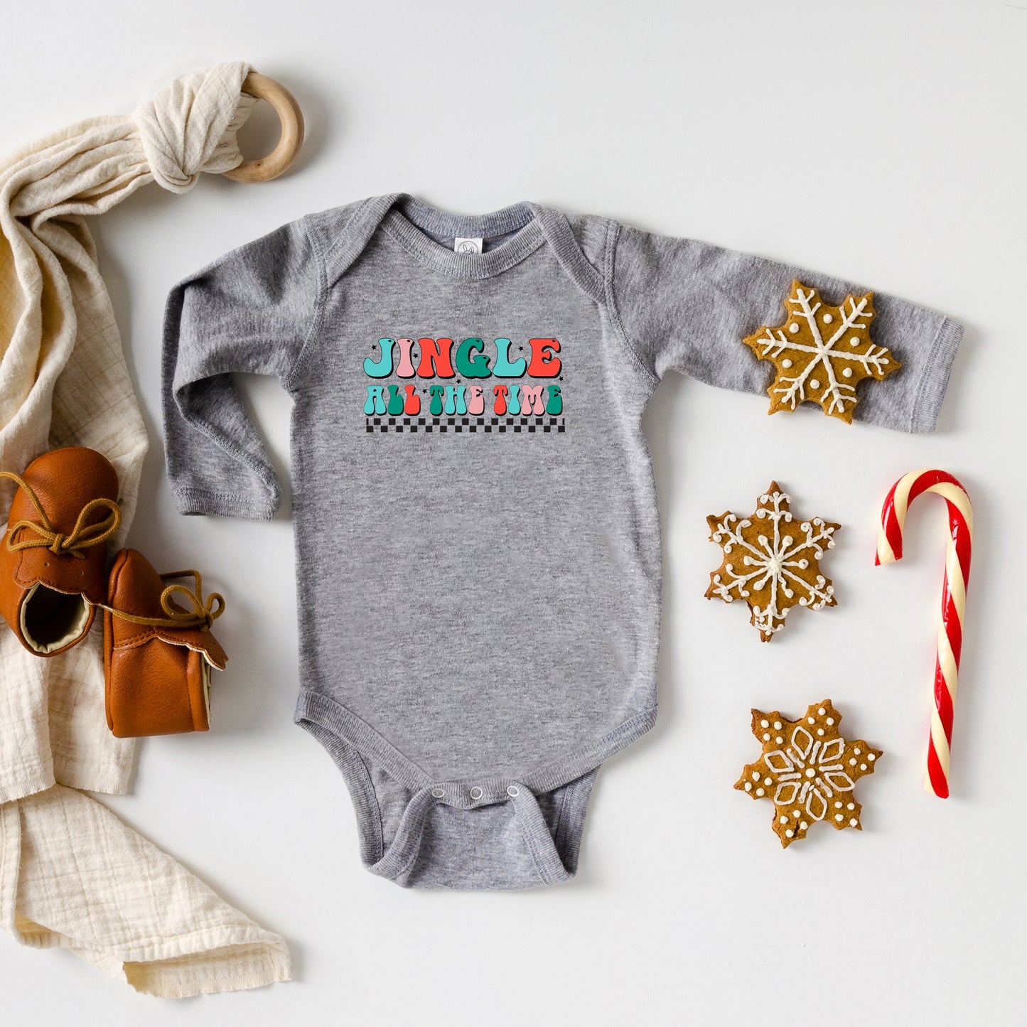 Retro Jingle All The Time | Baby Long Sleeve Bodysuit