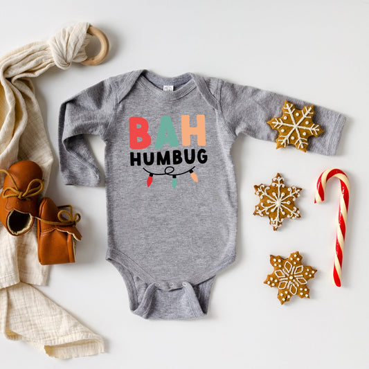 Bah Humbug Lights | Baby Long Sleeve Bodysuit