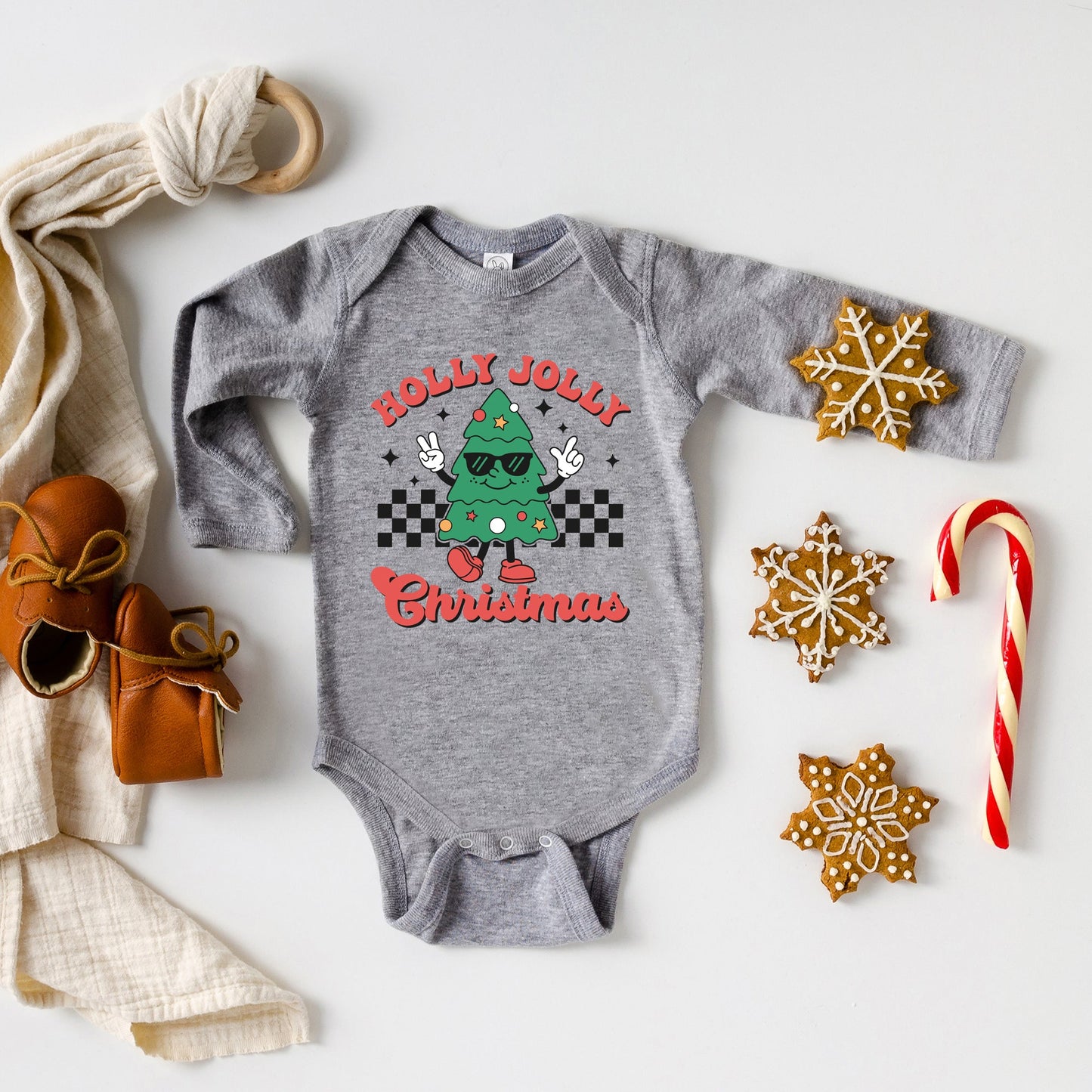 Holly Jolly Christmas Tree | Baby Graphic Long Sleeve Bodysuit