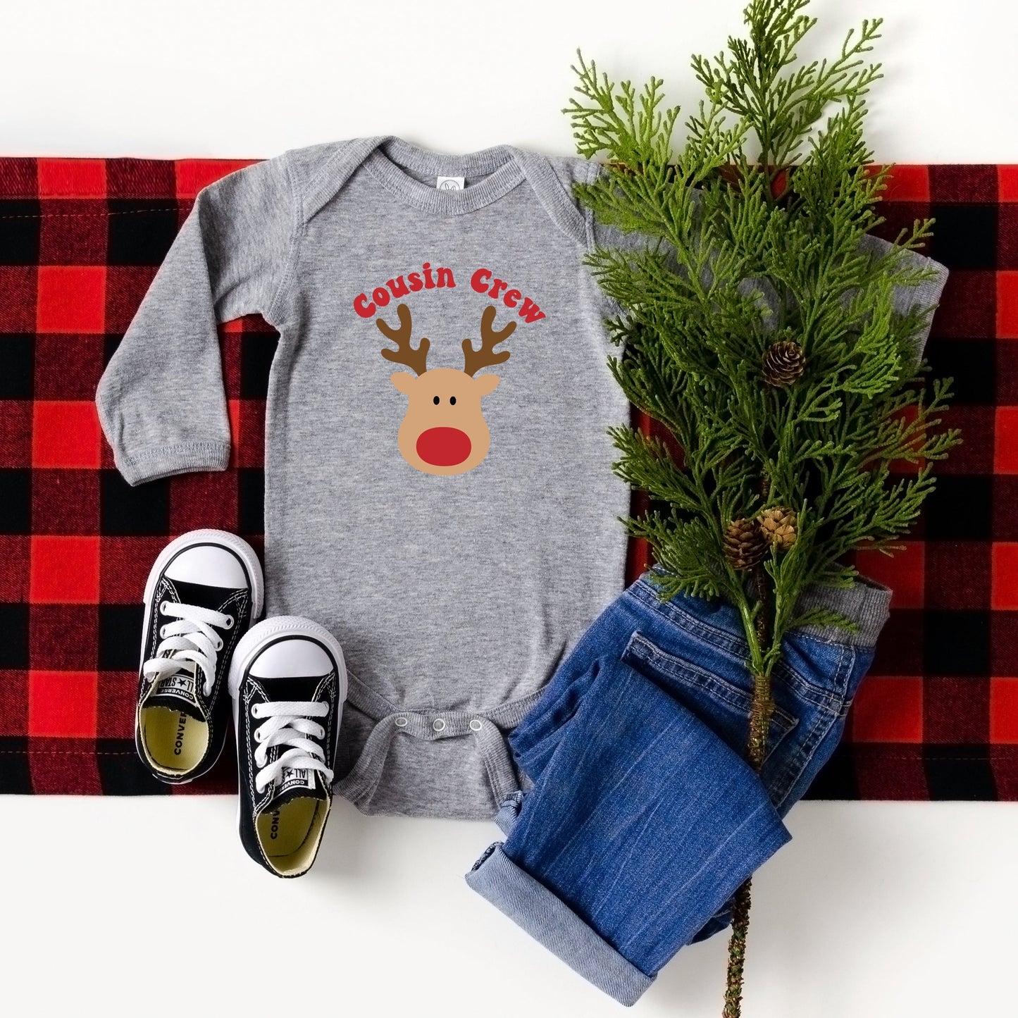 Cousin Crew Reindeer | Baby Long Sleeve Bodysuit