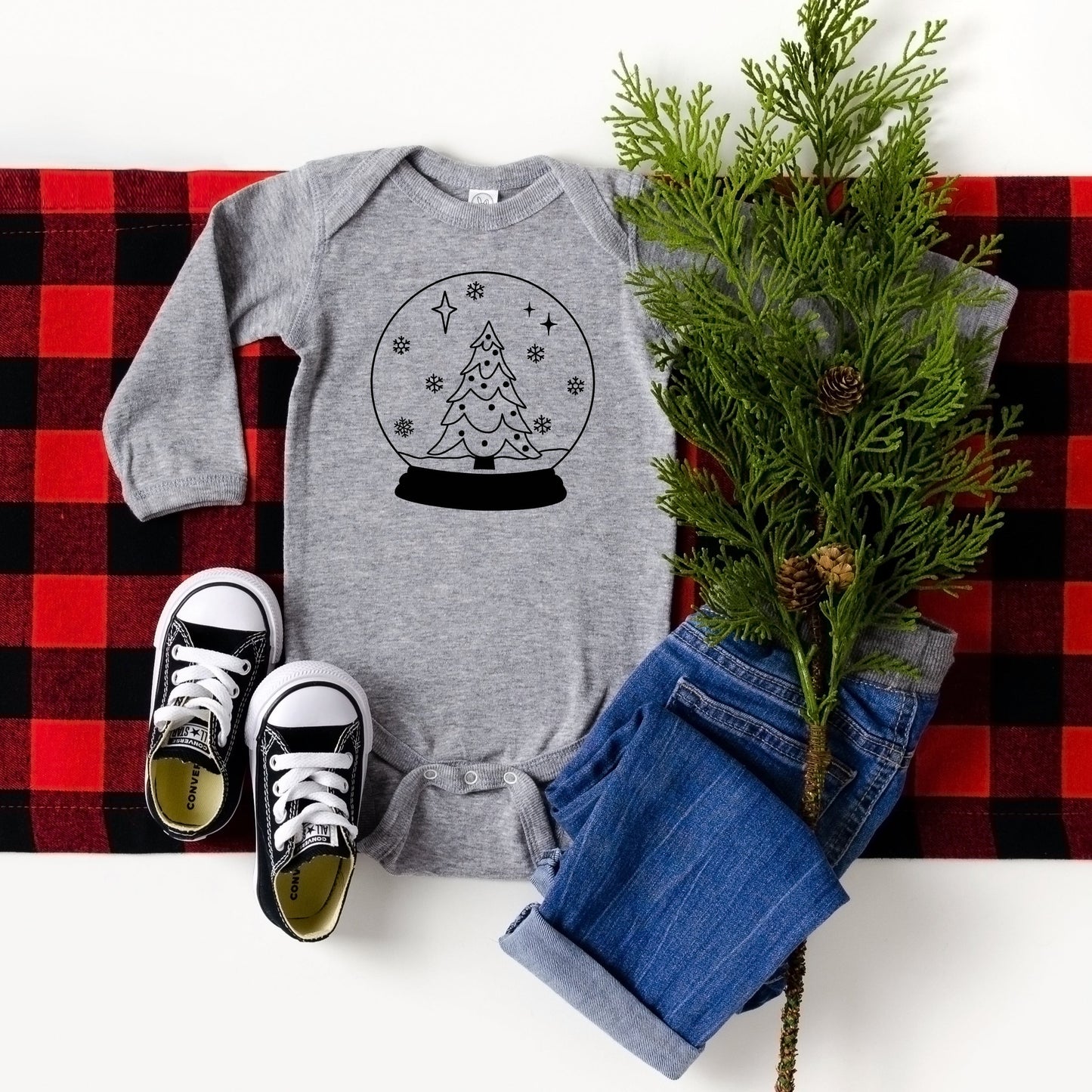 Christmas Snow Globe | Baby Long Sleeve Bodysuit