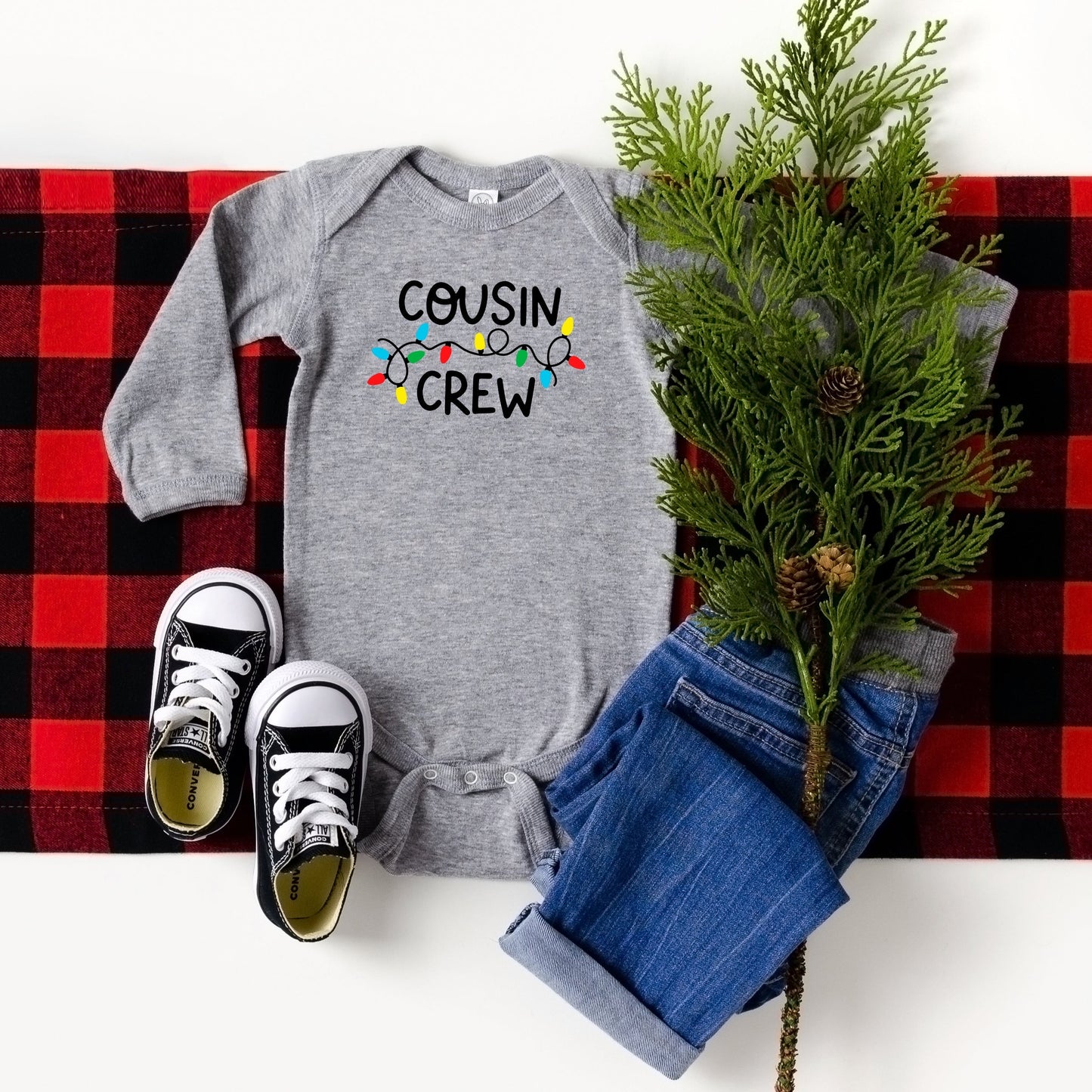 Cousin Crew Lights | Baby Long Sleeve Bodysuit