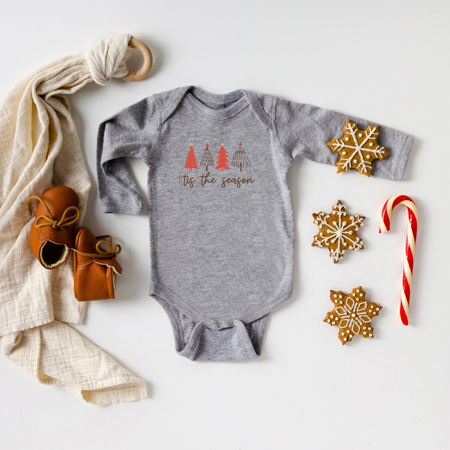 Tis The Season Trees | Baby Long Sleeve Bodysuit