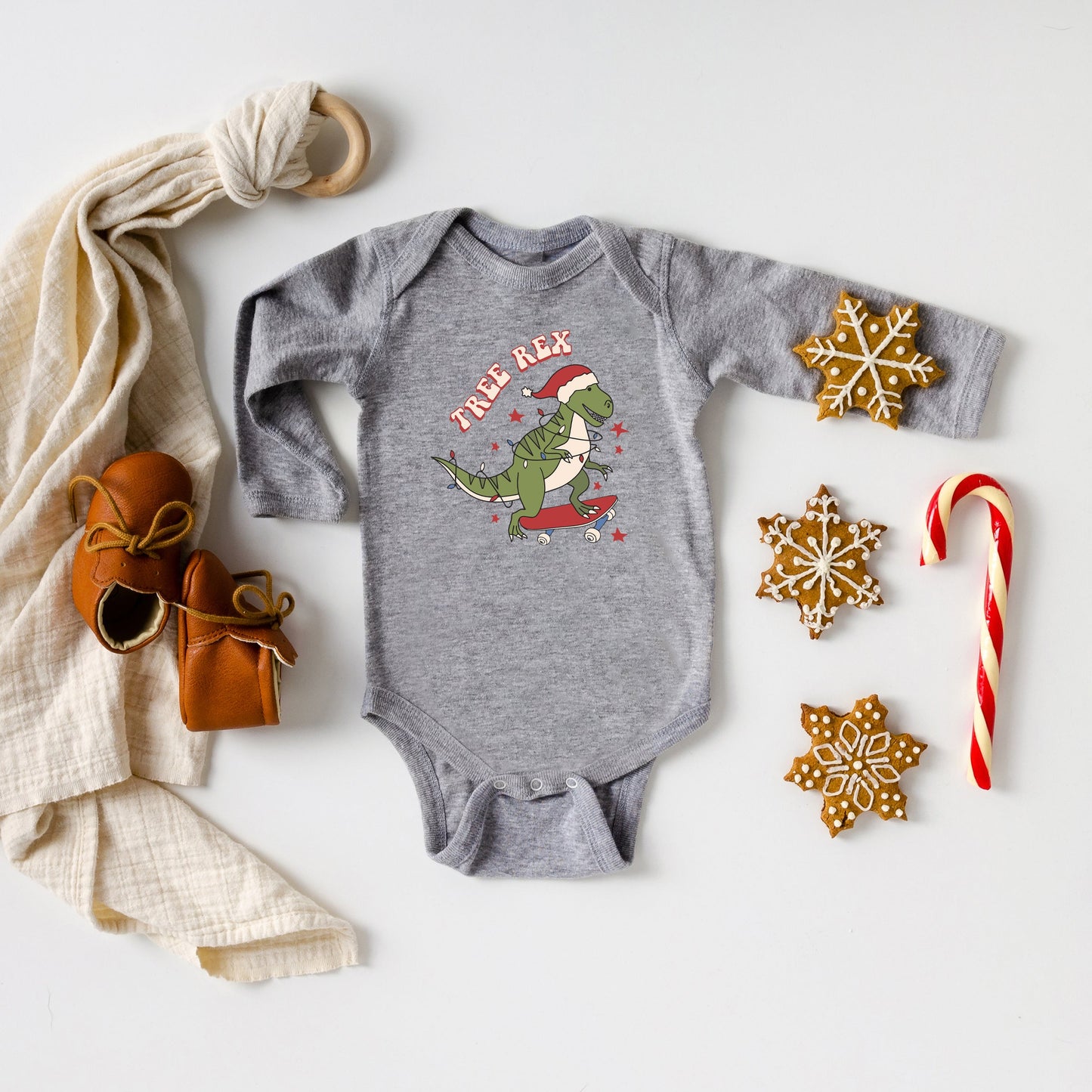 Tree Rex Skateboard | Baby Long Sleeve Bodysuit