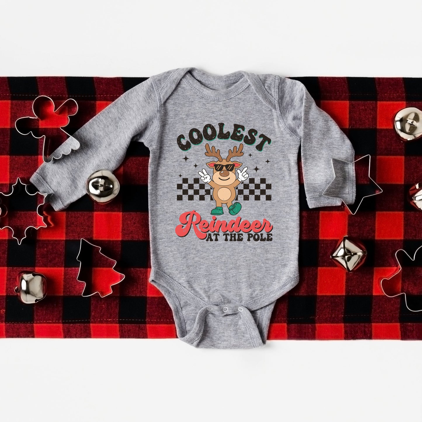 Coolest Reindeer At The Pole | Baby Graphic Long Sleeve Bodysuit