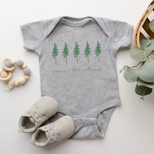 Save The Trees | Baby Graphic Short Sleeve Bodysuit