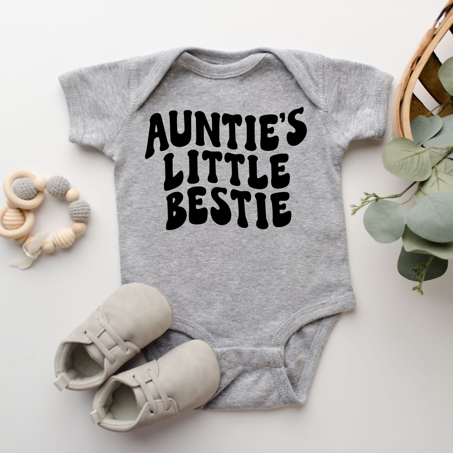 Auntie's Little Bestie | Baby Graphic Short Sleeve Bodysuit