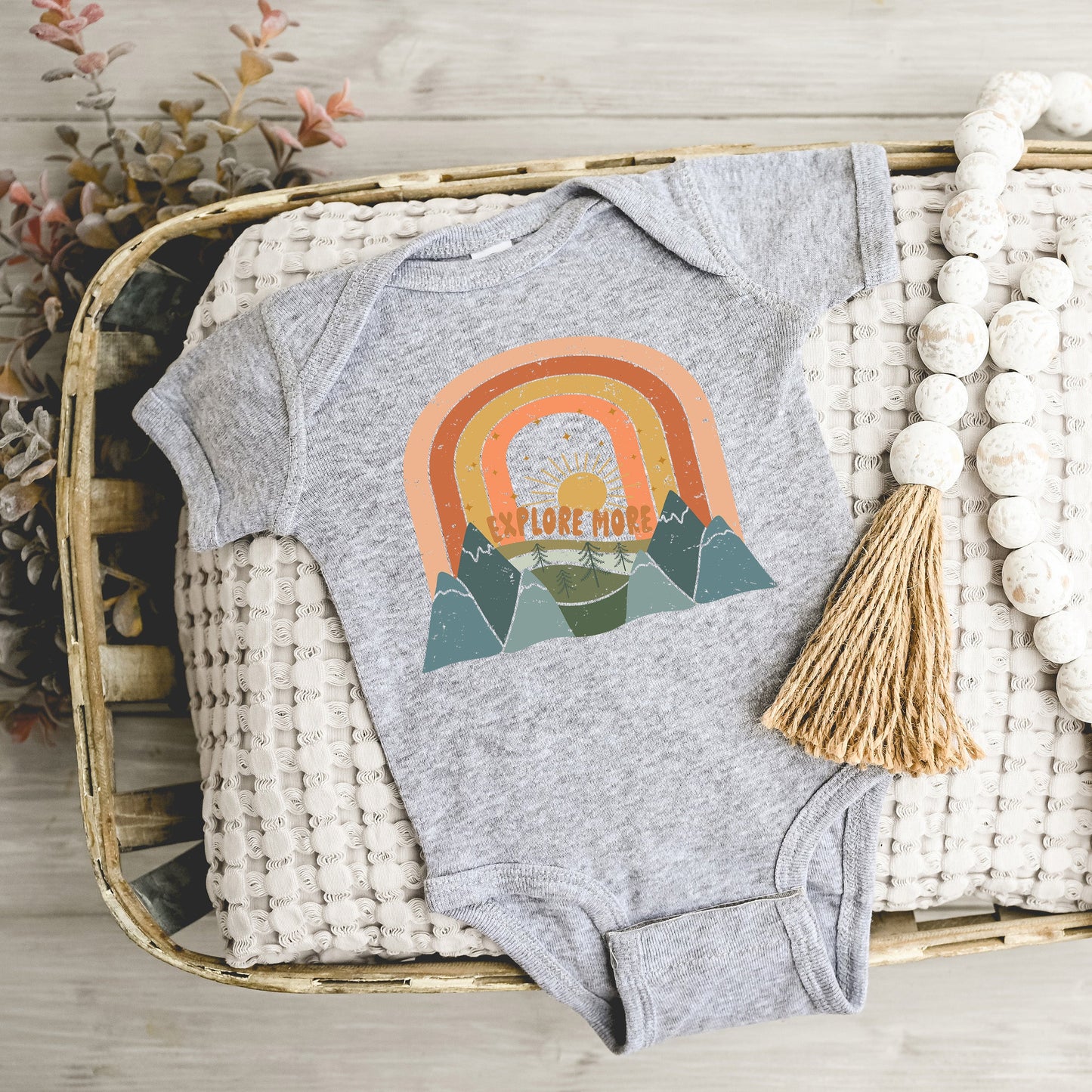 Boho Explore More | Baby Graphic Short Sleeve Bodysuit