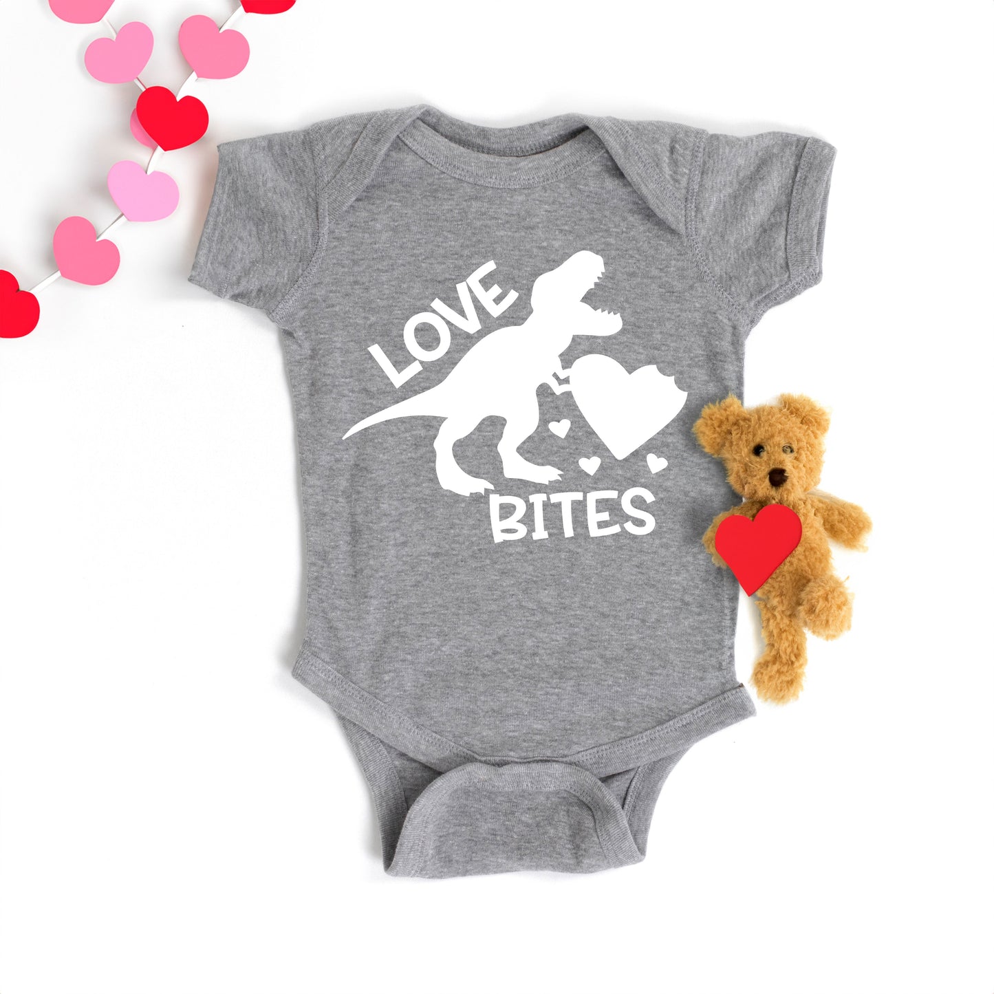 Love Bites Dinosaur | Baby Graphic Short Sleeve Bodysuit