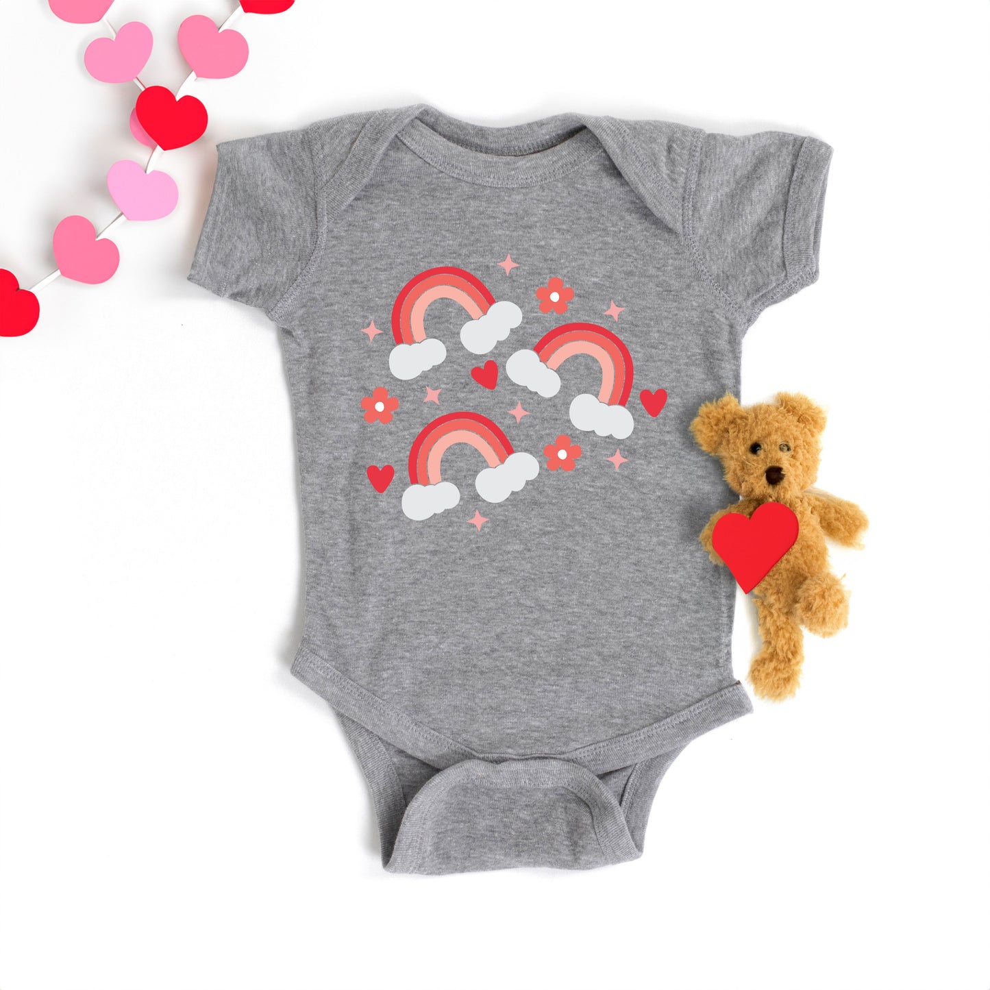 Valentine Rainbow | Baby Graphic Short Sleeve Bodysuit