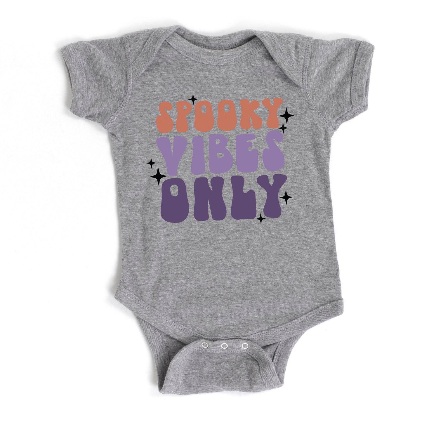 Spooky Vibes Only Stacked | Baby Graphic Short Sleeve Bodysuit