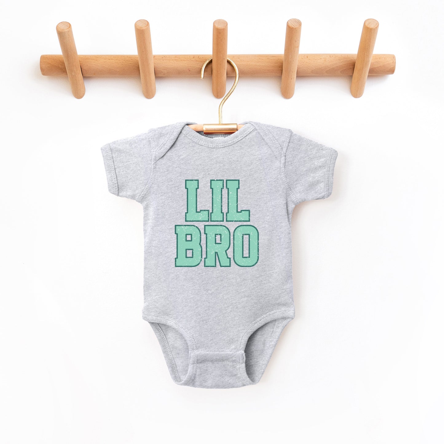 Lil Bro Distressed | Baby Graphic Short Sleeve Bodysuit
