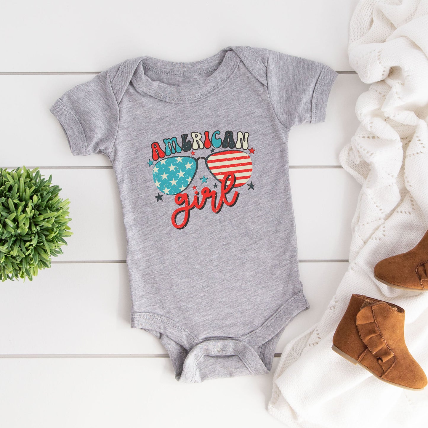 American Girl Sunglasses | Baby Graphic Short Sleeve Bodysuit