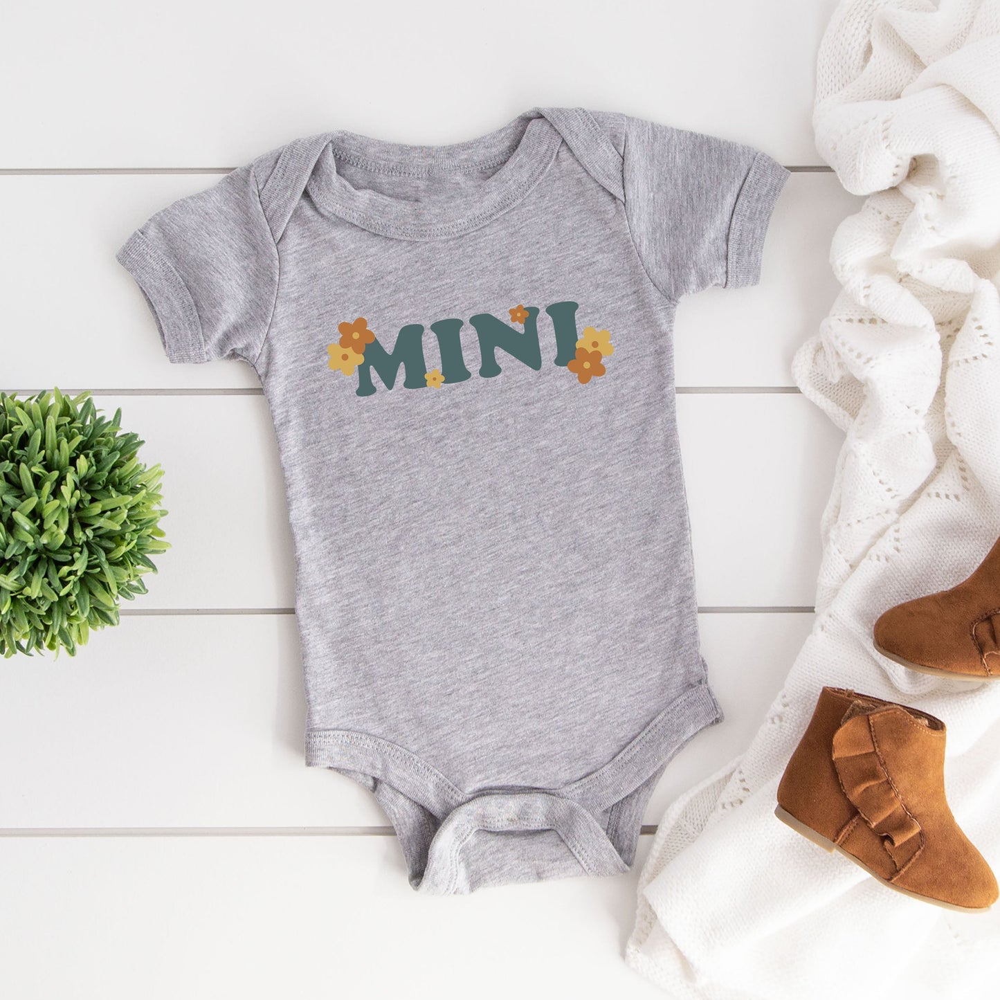 Boho Mini Flowers | Baby Graphic Short Sleeve Bodysuit