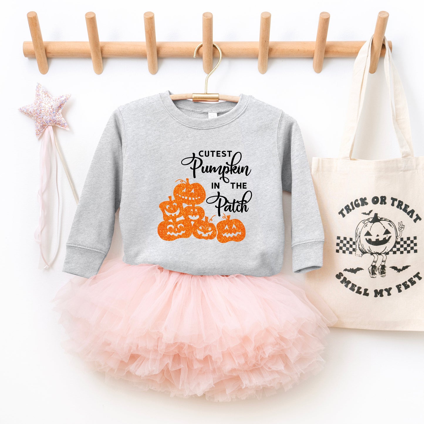 Cutest Pumpkin In The Patch Glitter | Youth Ultra-Soft Graphic Sweatshirt