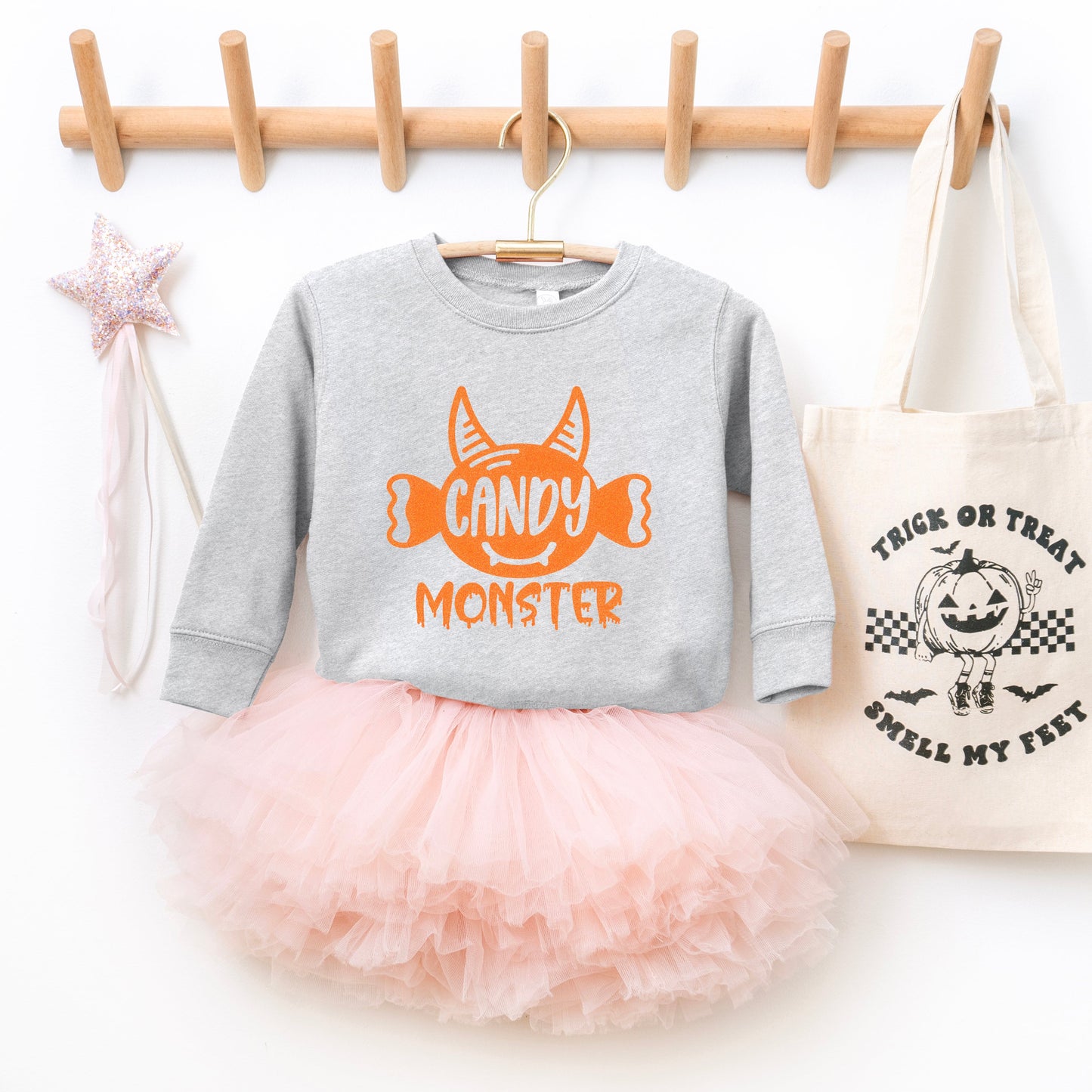 Candy Monster Horns Glitter | Toddler Graphic Sweatshirt