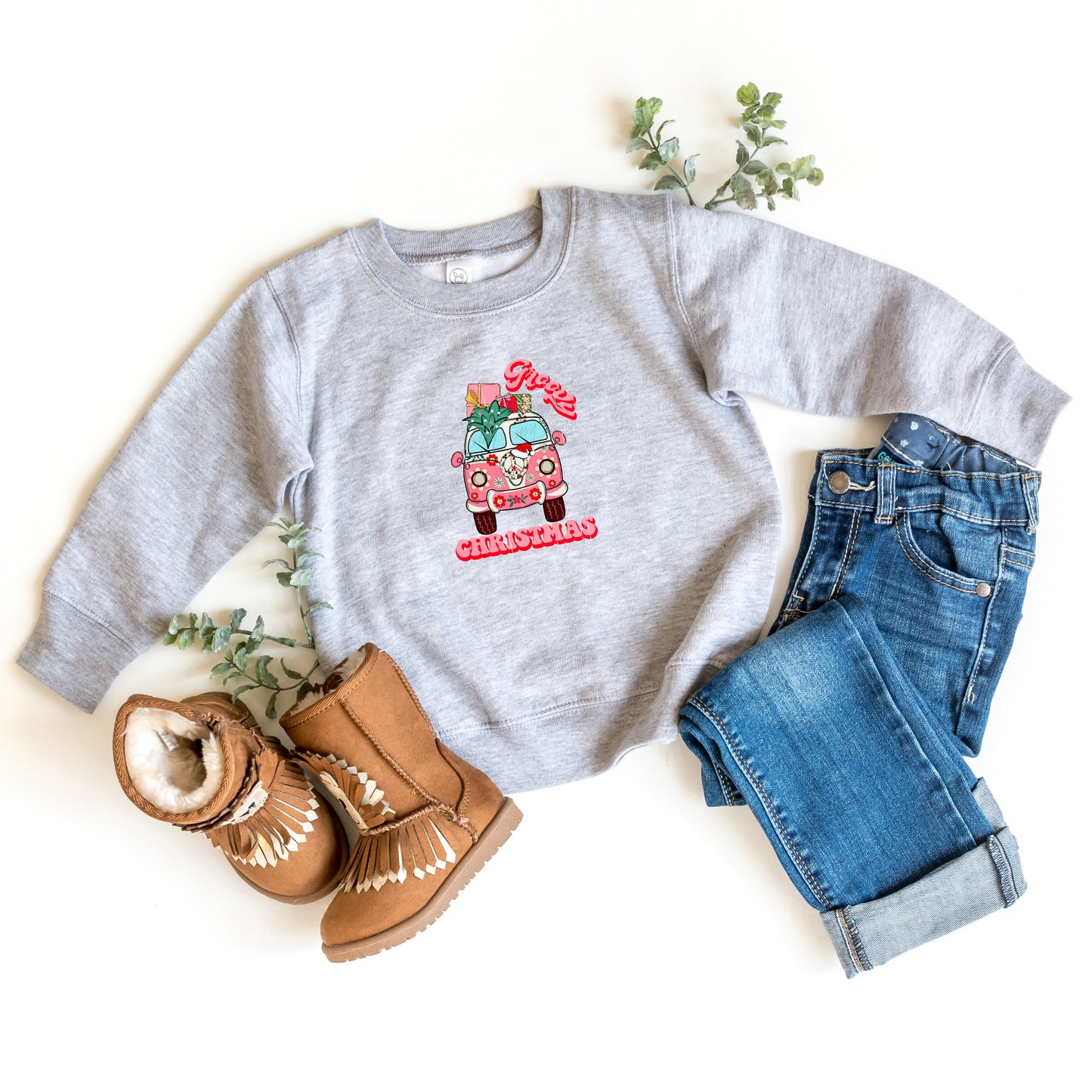Retro Van Groovy Christmas | Toddler Sweatshirt