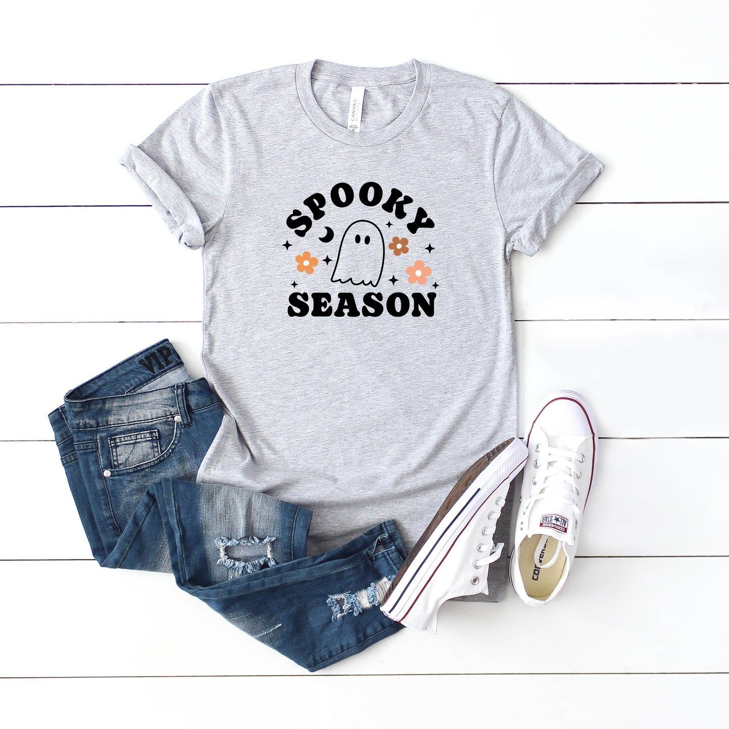 Spooky Season Flowers | Youth Short Sleeve Crew Neck