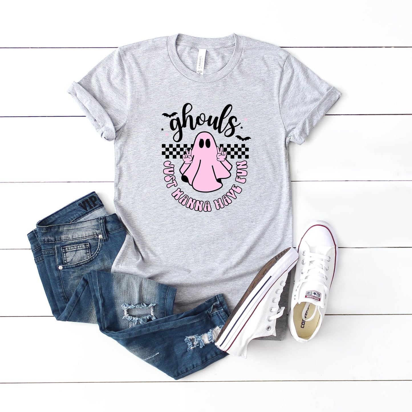 Just Wanna Have Fun Checkered | Youth Graphic Short Sleeve Tee