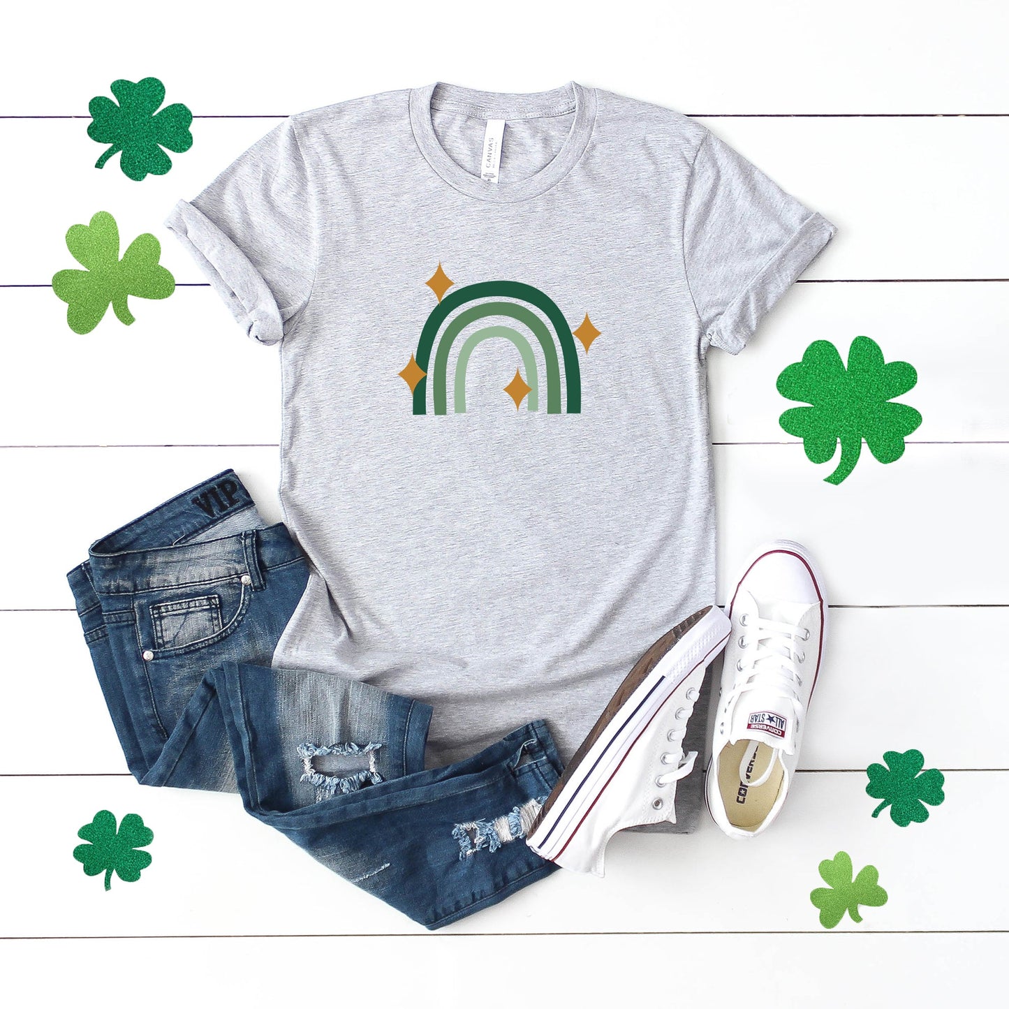 Lucky Rainbow Stars | Youth Short Sleeve Crew Neck