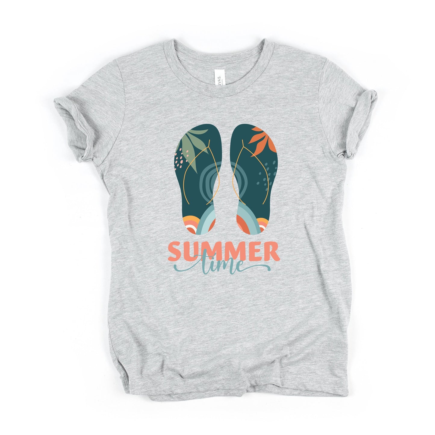 Boho Summer Time Flip Flops | Youth Short Sleeve Crew Neck