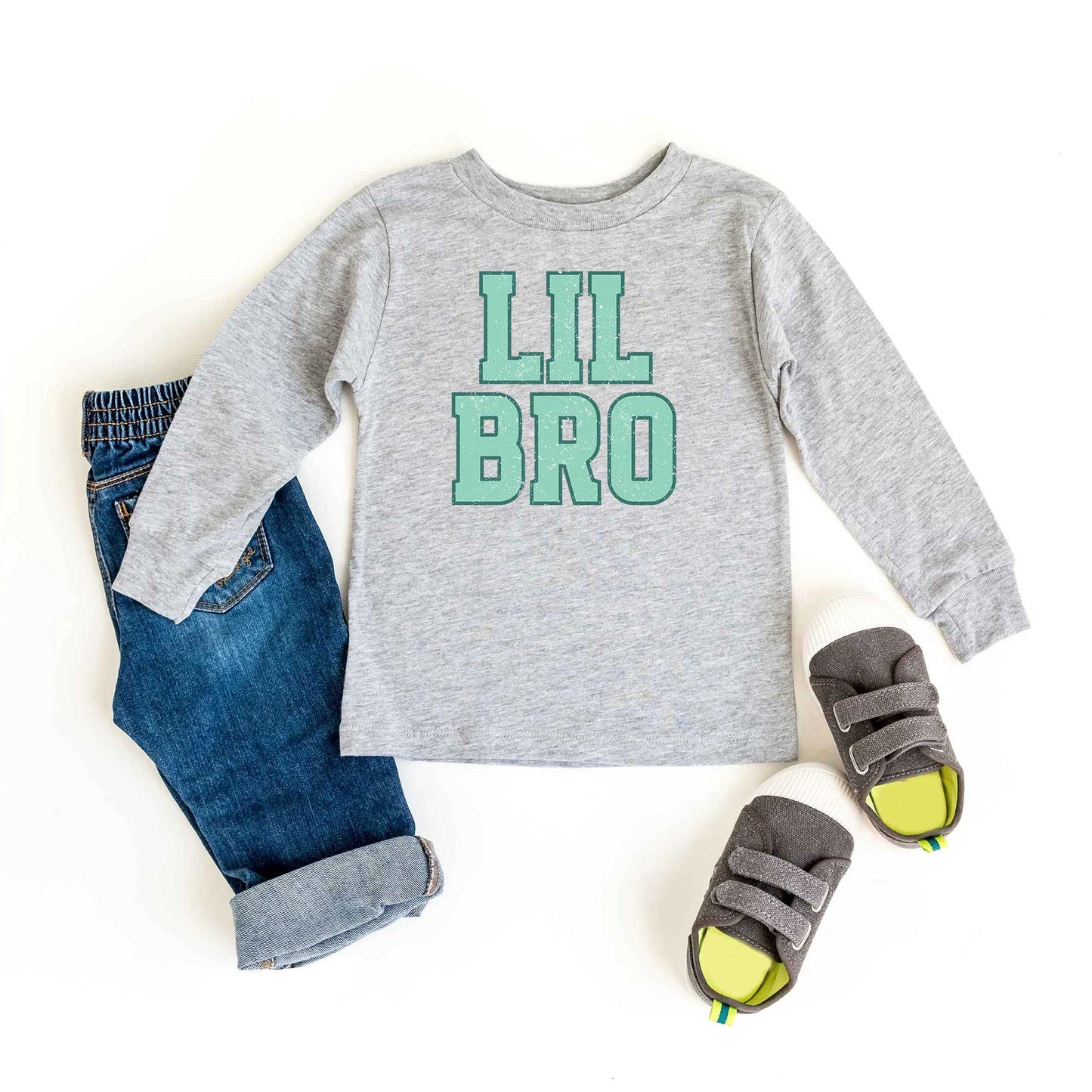 Lil Bro Distressed | Youth Long Sleeve Tee