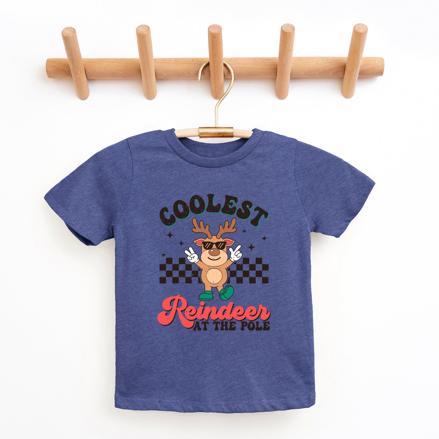 Coolest Reindeer At The Pole | Toddler Graphic Short Sleeve Tee