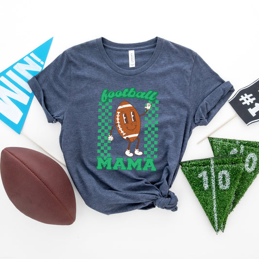 Checkered Football Mama | Short Sleeve Graphic Tee
