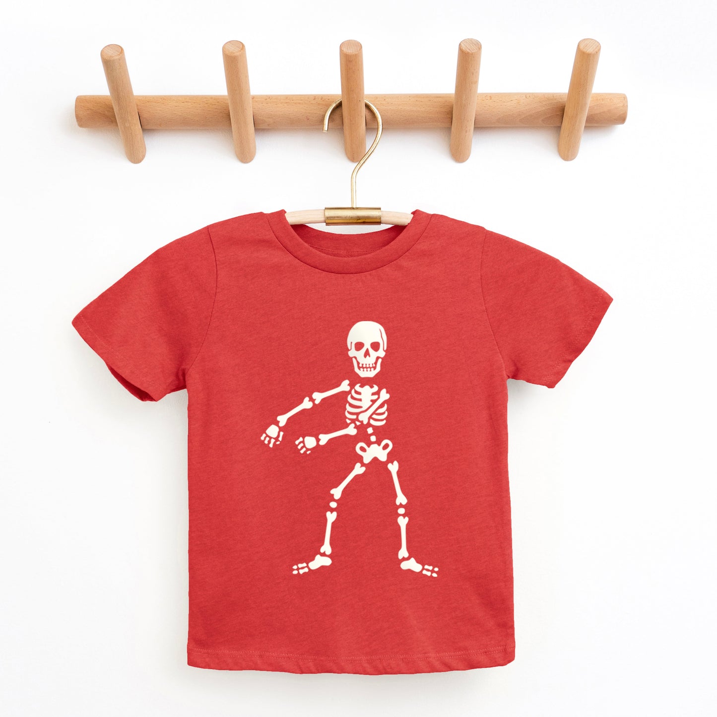 Flossing Skeleton Puff Print | Toddler Graphic Short Sleeve Tee