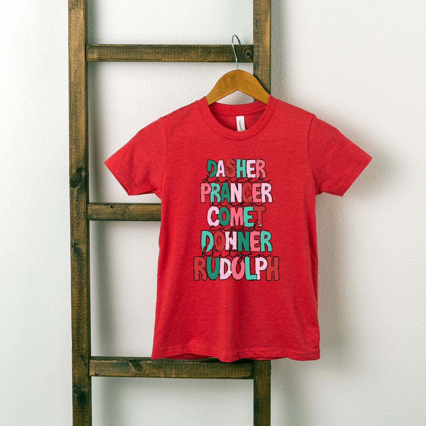 Reindeers Stacked | Youth Graphic Short Sleeve Tee