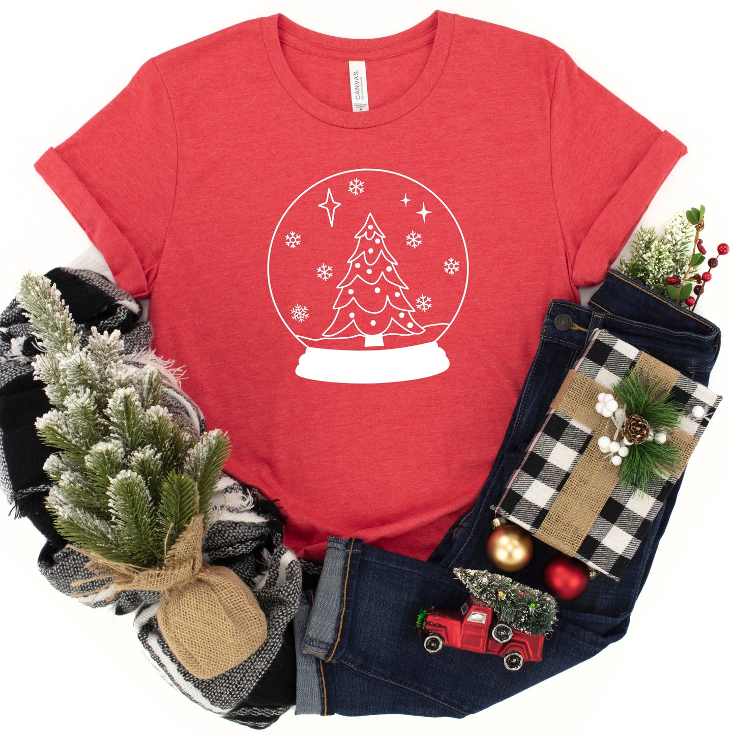 Christmas Snow Globe | Youth Short Sleeve Crew Neck